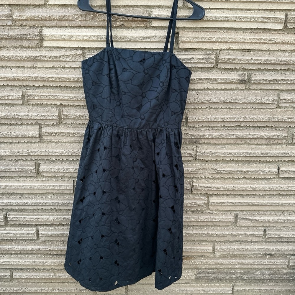 Ann Taylor Loft Black Eyelit Dress Sz 6